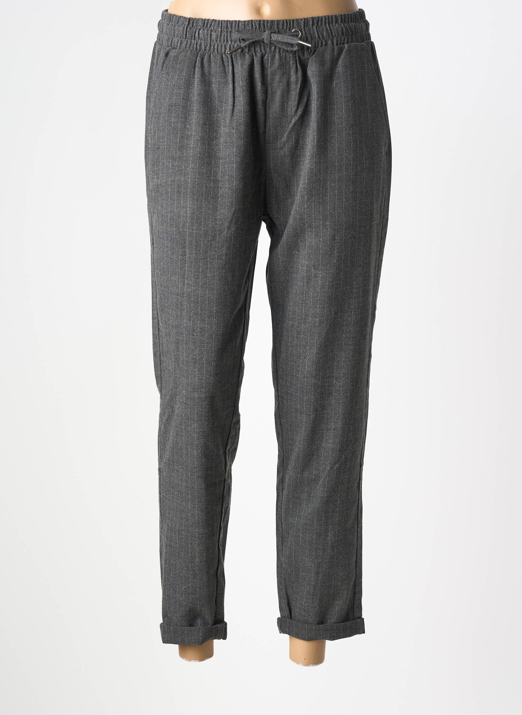 Pantalon droit stretch taille normale gris TEDDY SMITH femme