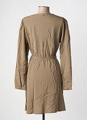 Robe mi-longue manches longues manches longues vert TEDDY SMITH femme
