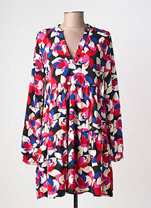 Robe courte manches longues manches longues rose ONLY femme