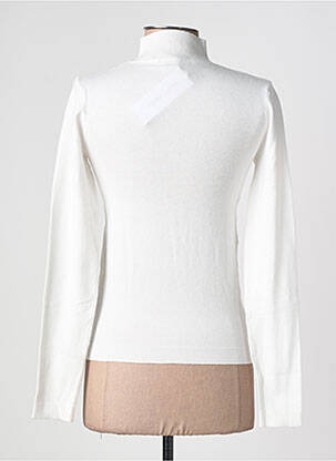 Pull col roulé coupe cintrée manches longues blanc TEDDY SMITH femme