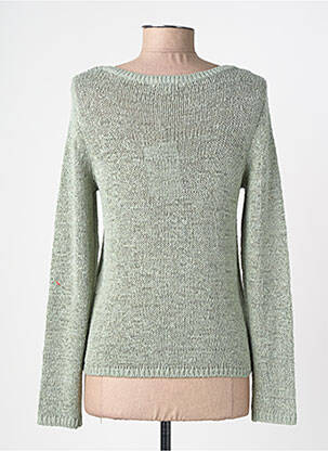 Pull maille ajourée manches longues vert ONLY femme
