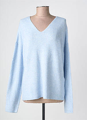 Pull coupe droite manches longues bleu ONLY femme