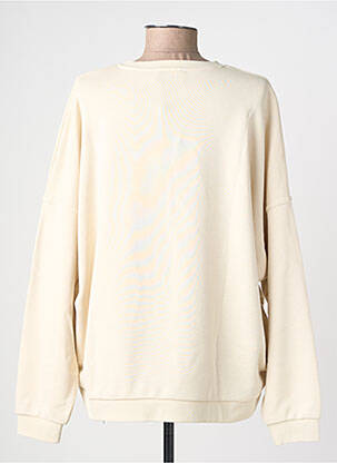 Sweat-shirt sérigraphie floquée manches longues beige LE TEMPS DES CERISES femme