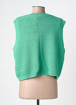 Gilet manches courtes coupe droite vert PIECES femme