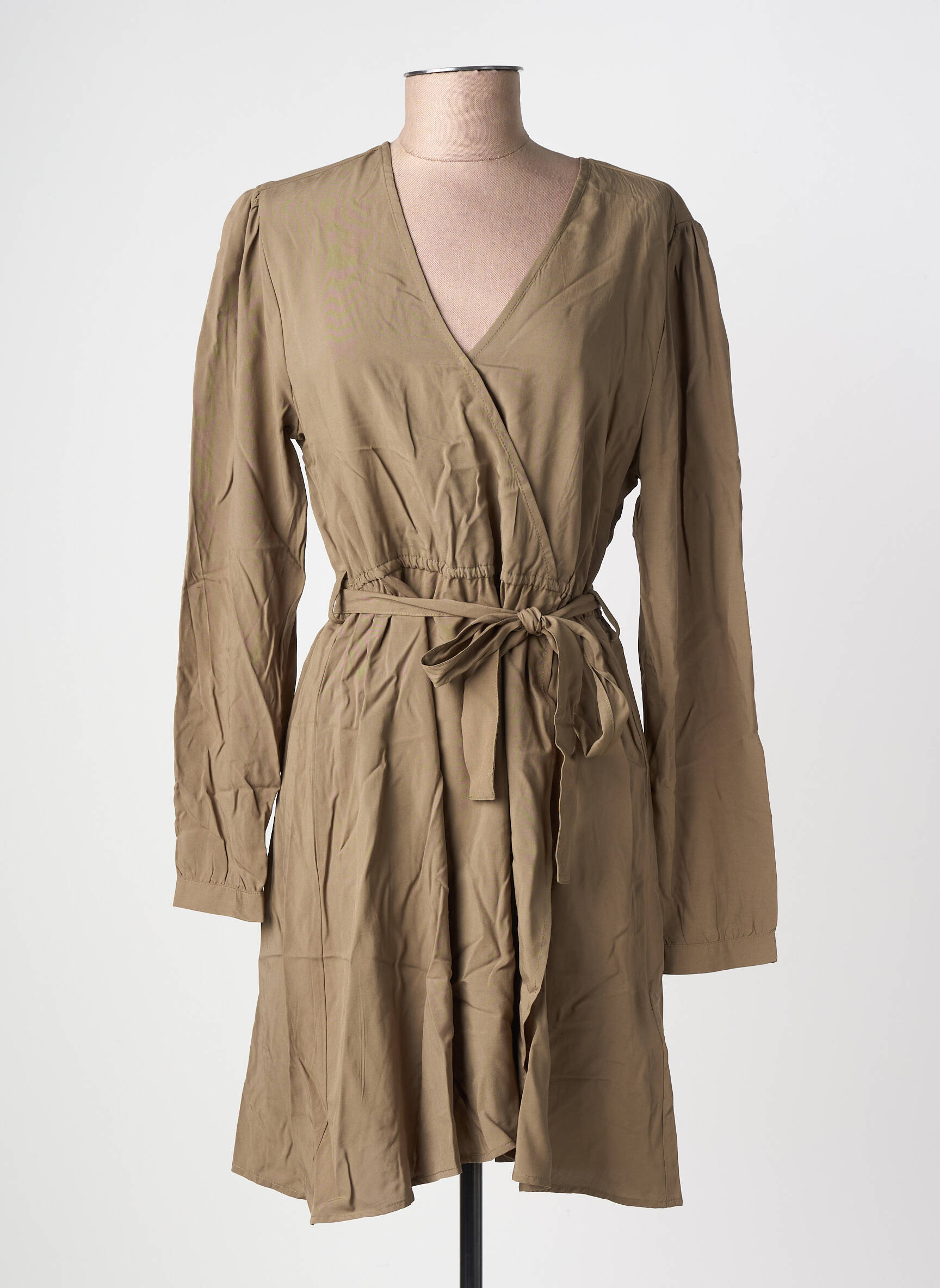 Robe mi-longue manches longues manches longues vert TEDDY SMITH femme