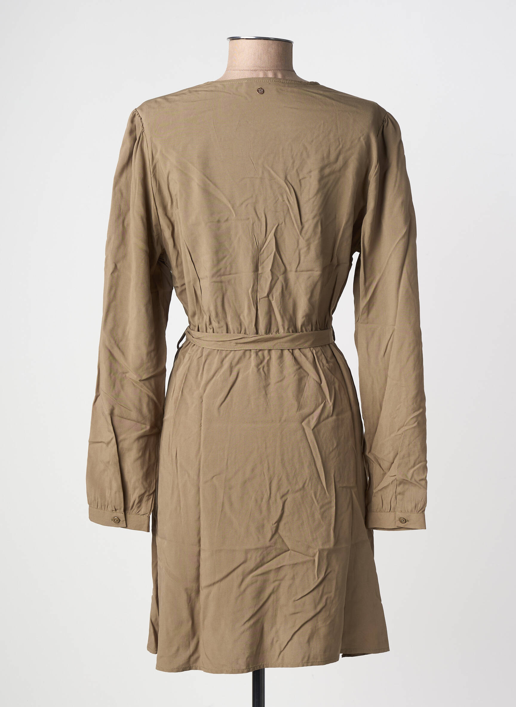 Robe mi-longue manches longues manches longues vert TEDDY SMITH femme