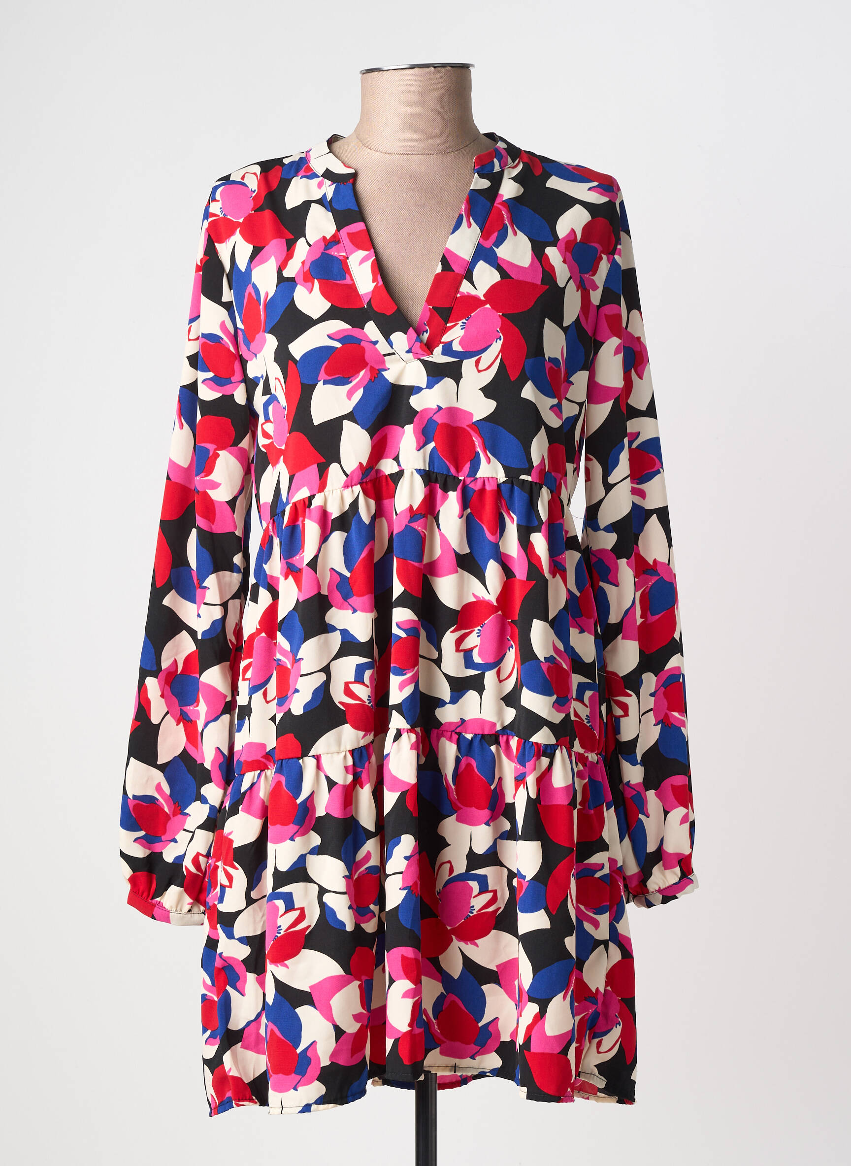 Robe courte manches longues manches longues rose ONLY femme