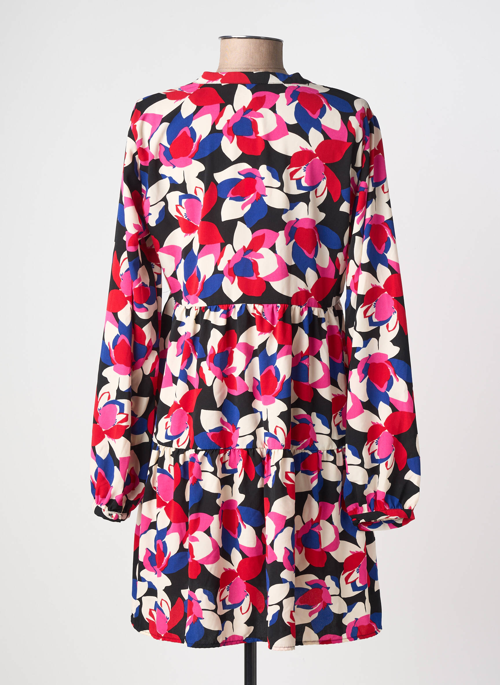 Robe courte manches longues manches longues rose ONLY femme