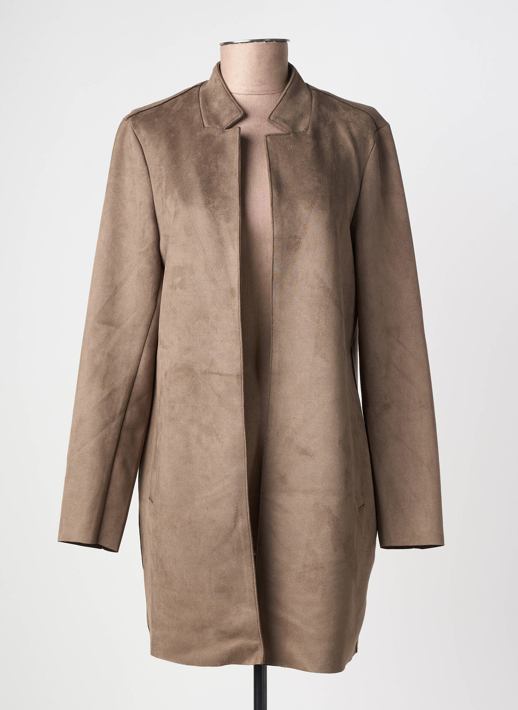 Veste casual tissage suedine marron ONLY femme