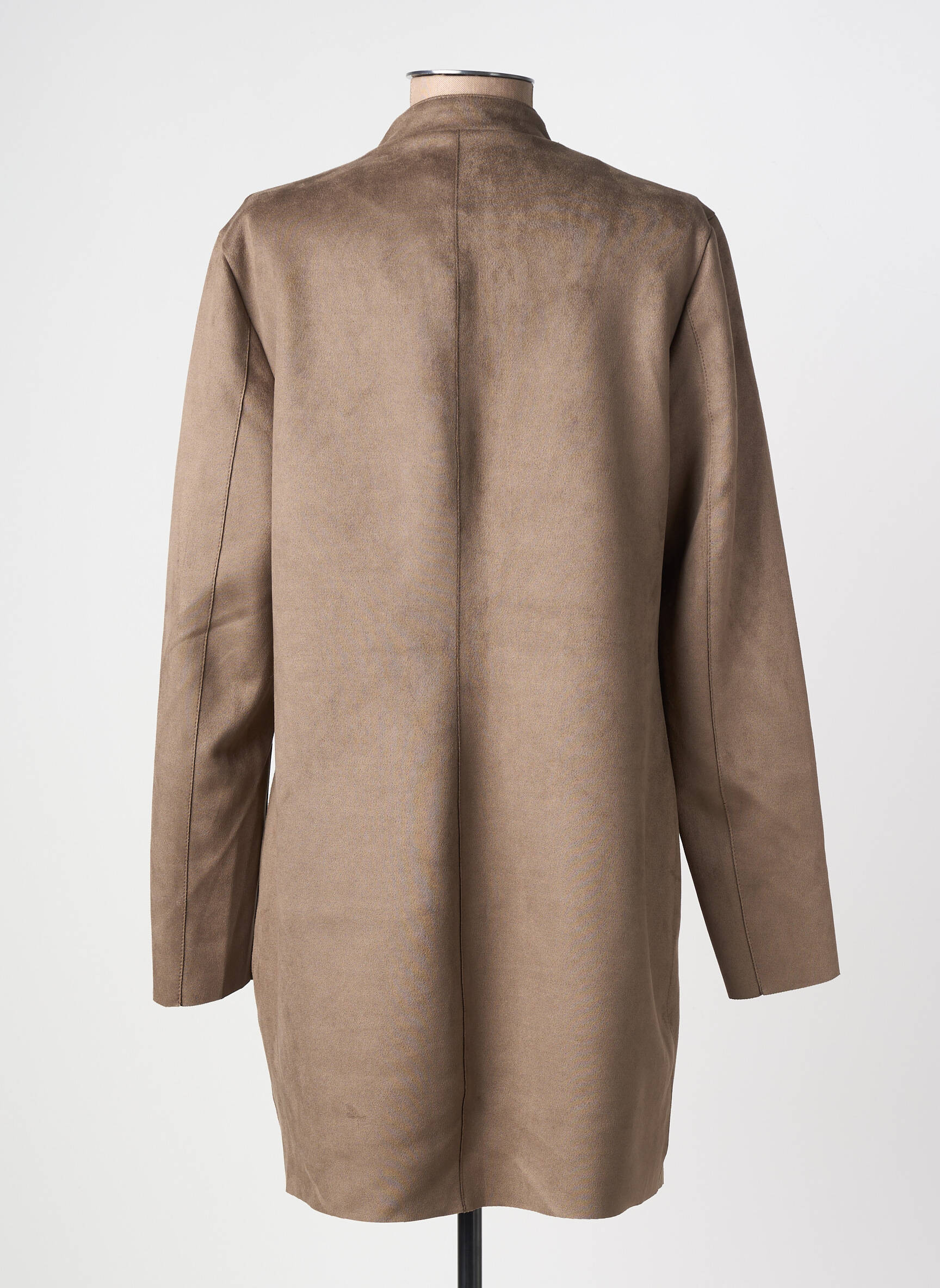 Veste casual tissage suedine marron ONLY femme