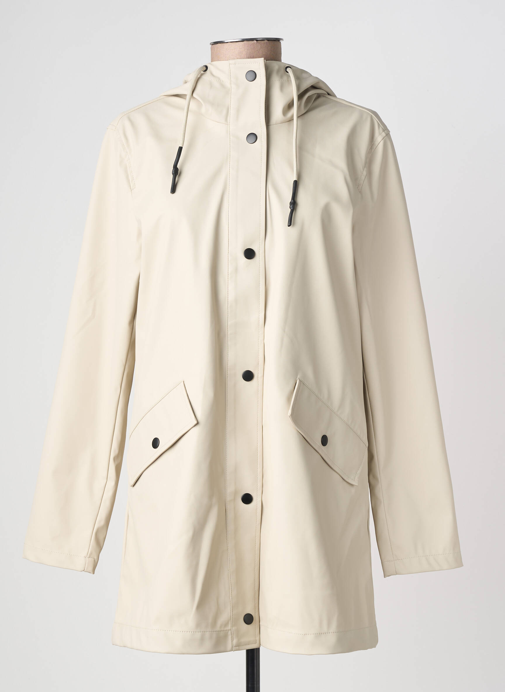 Imperméable manches longues a capuche beige ONLY femme