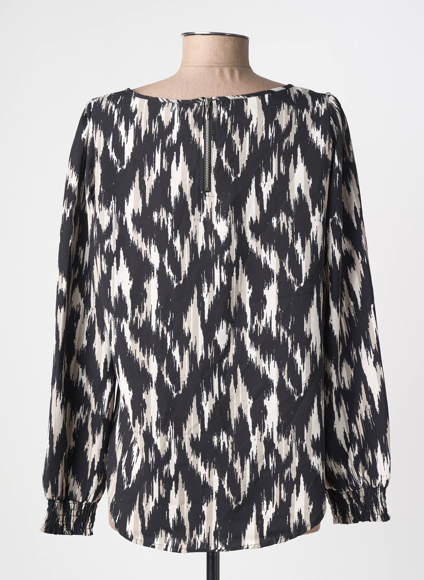 Blouse tissage popeline manches longues noir ONLY femme