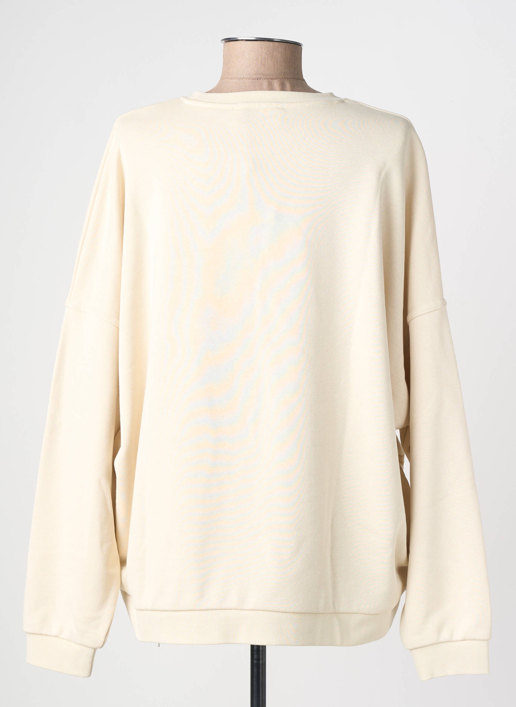 Sweat-shirt sérigraphie floquée manches longues beige LE TEMPS DES CERISES femme