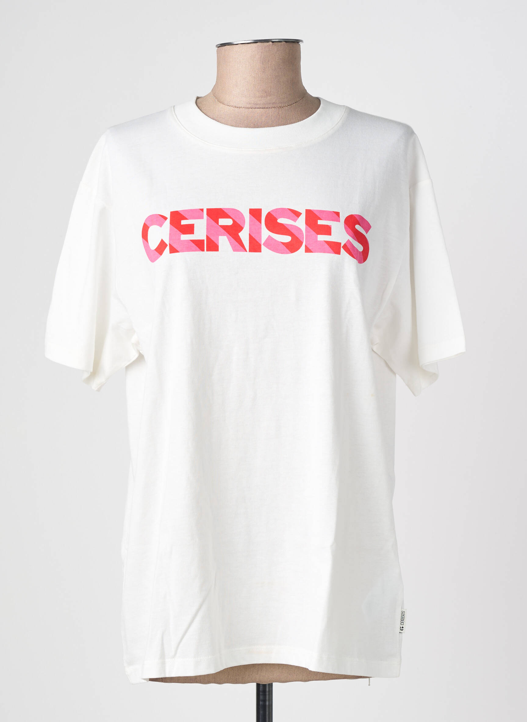 T-shirt coupe droite manches courtes blanc LE TEMPS DES CERISES femme