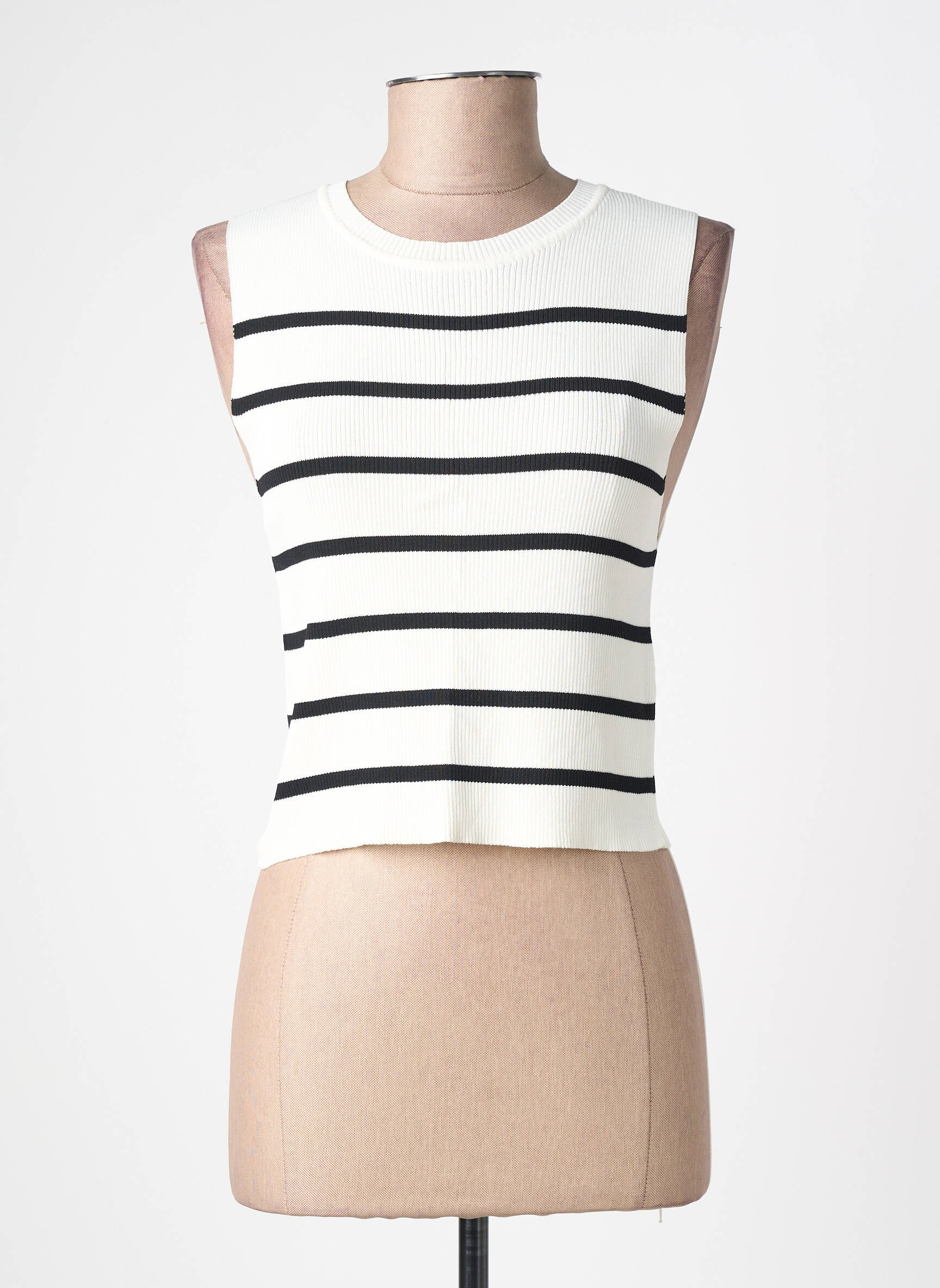 Top coupe cintrée sans manche blanc ONLY femme