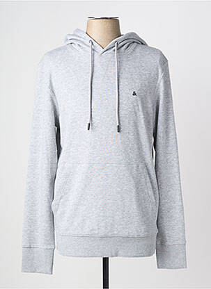 Sweat-shirt à capuche tissage jersey manches longues gris JACK & JONES homme