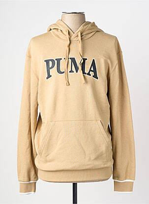 Sweat-shirt à capuche tissage jersey manches longues beige PUMA homme