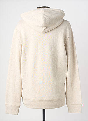 Sweat-shirt à capuche poches manches longues beige SUPERDRY homme