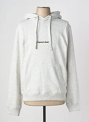 Sweat-shirt à capuche tissage jersey manches longues gris JACK & JONES homme