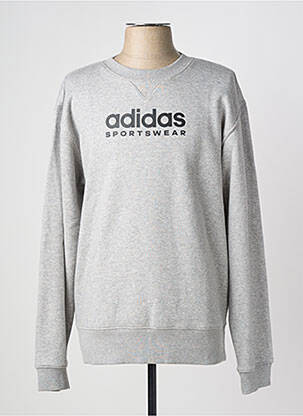 Sweat-shirt stretch manches longues gris ADIDAS homme