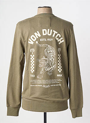Sweat-shirt tissage jersey manches longues vert VON DUTCH homme