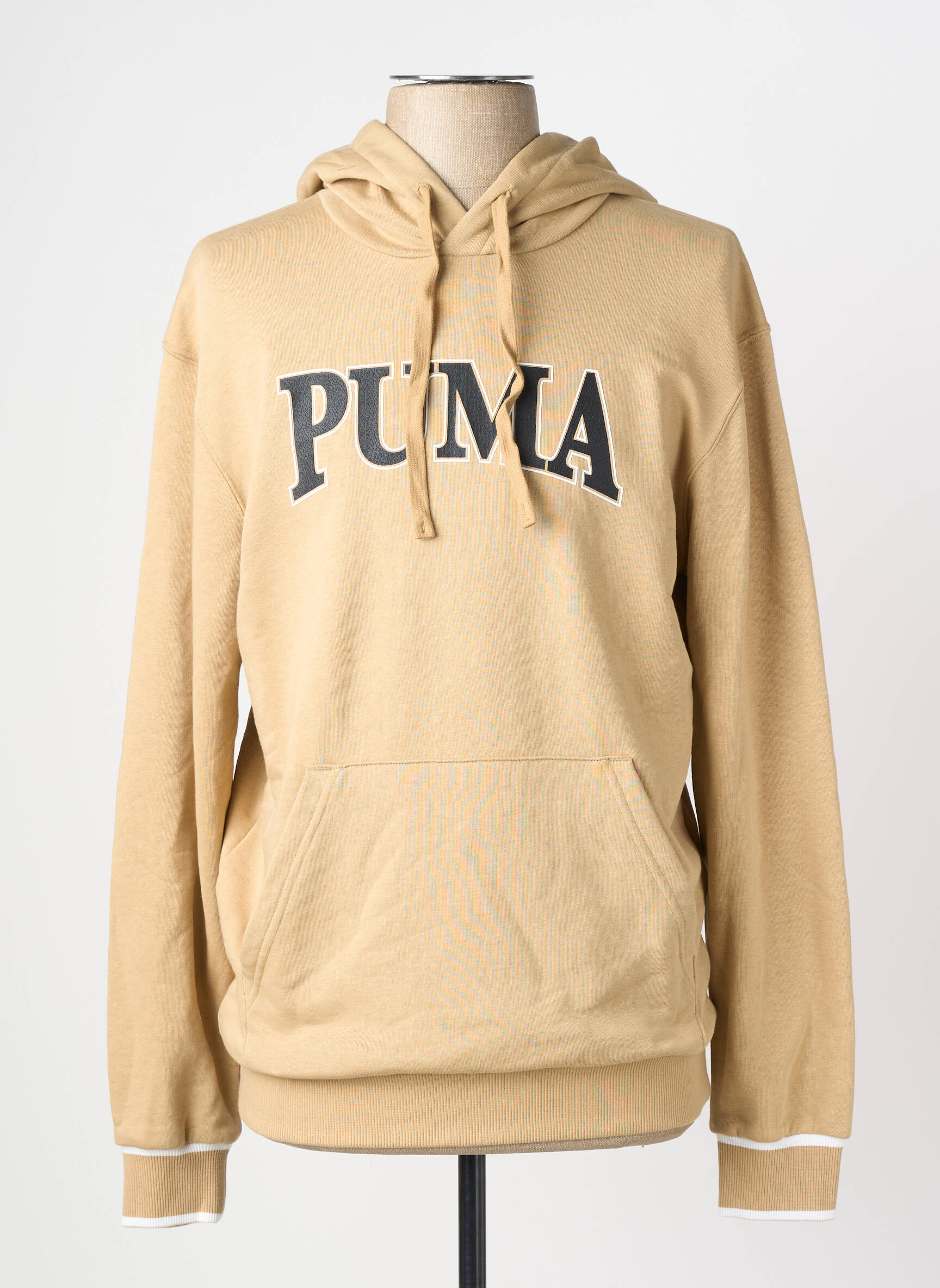 Sweat-shirt à capuche tissage jersey manches longues beige PUMA homme