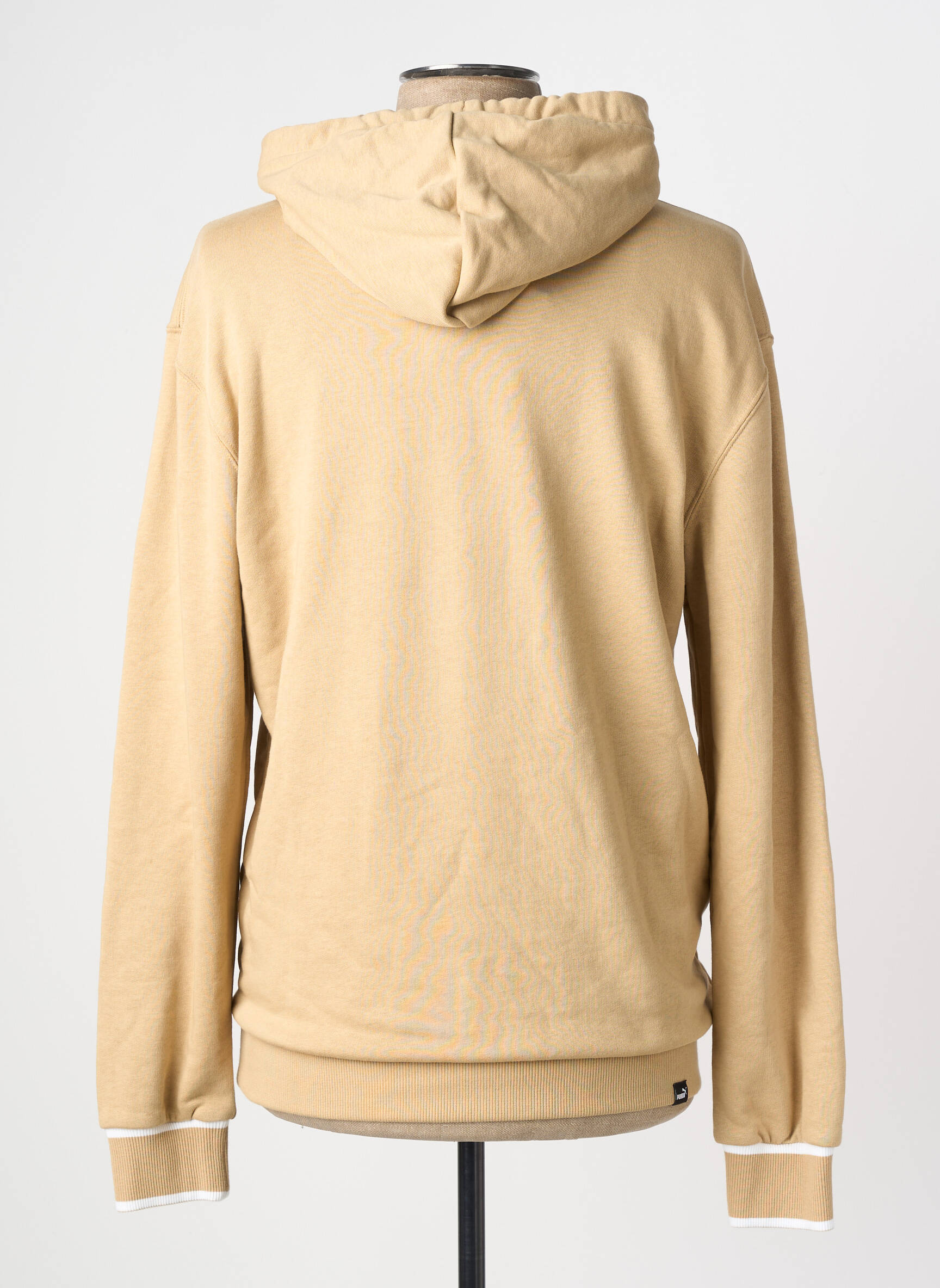 Sweat-shirt à capuche tissage jersey manches longues beige PUMA homme