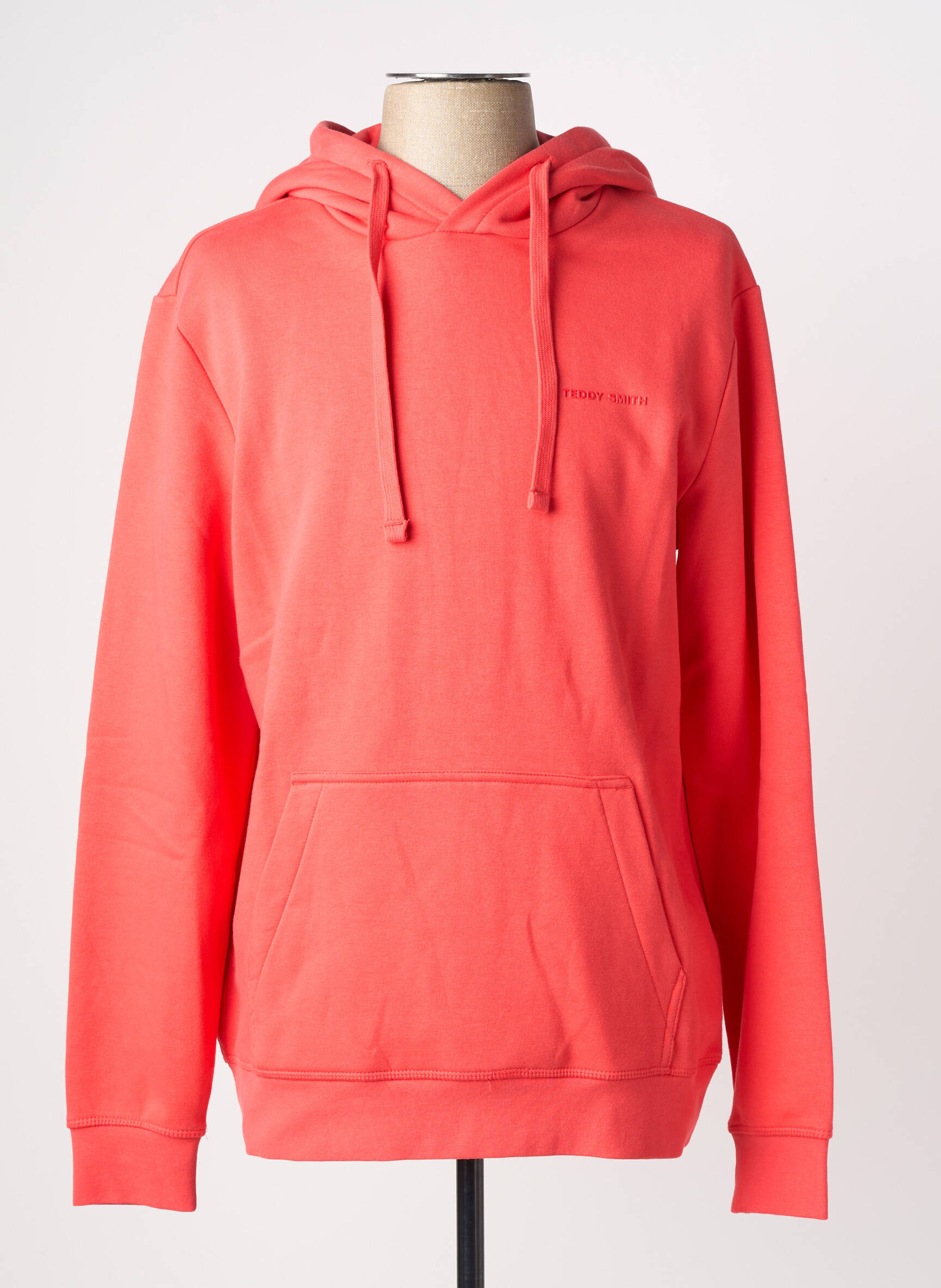 Sweat-shirt à capuche poches manches longues orange TEDDY SMITH homme