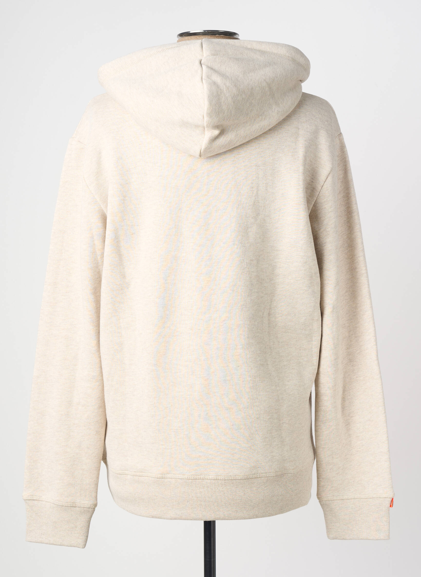 Sweat-shirt à capuche poches manches longues beige SUPERDRY homme