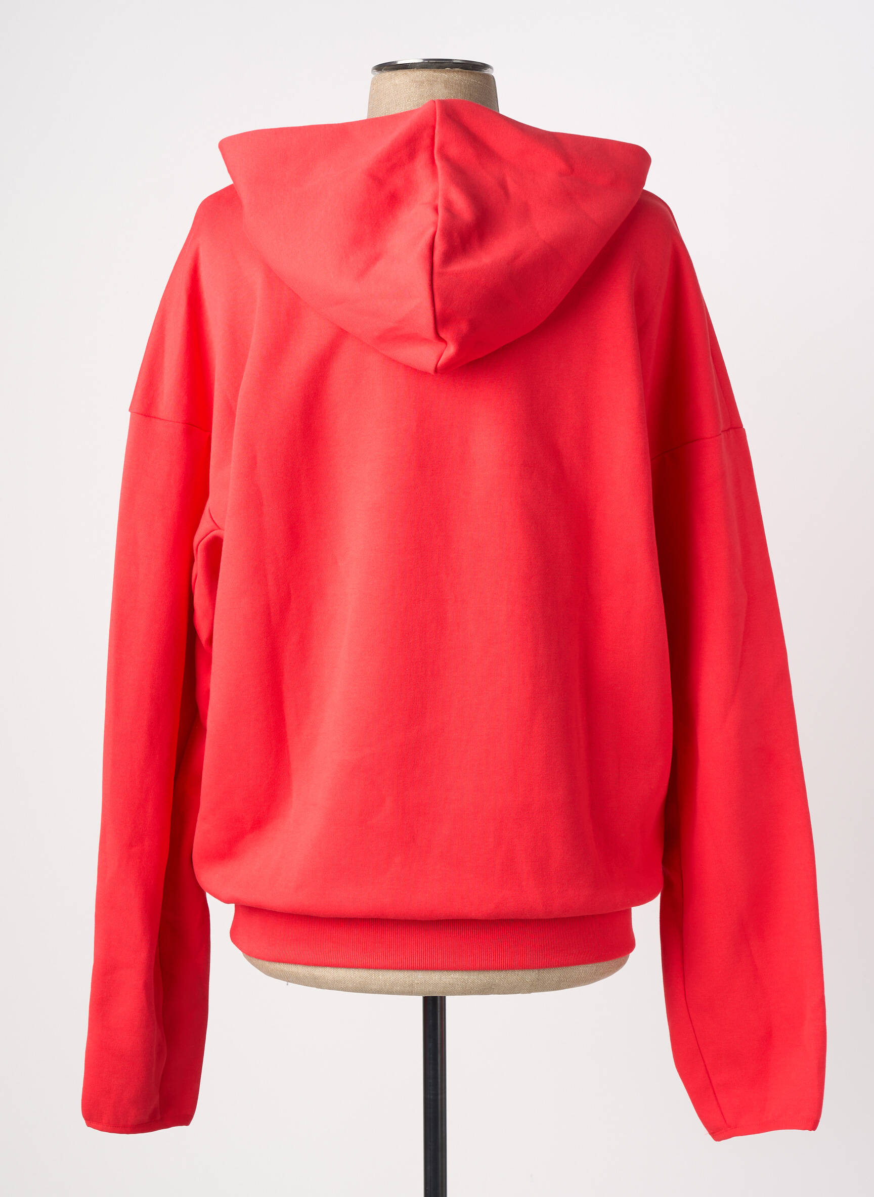 Sweat-shirt à capuche tissage jersey manches longues rouge ADIDAS homme
