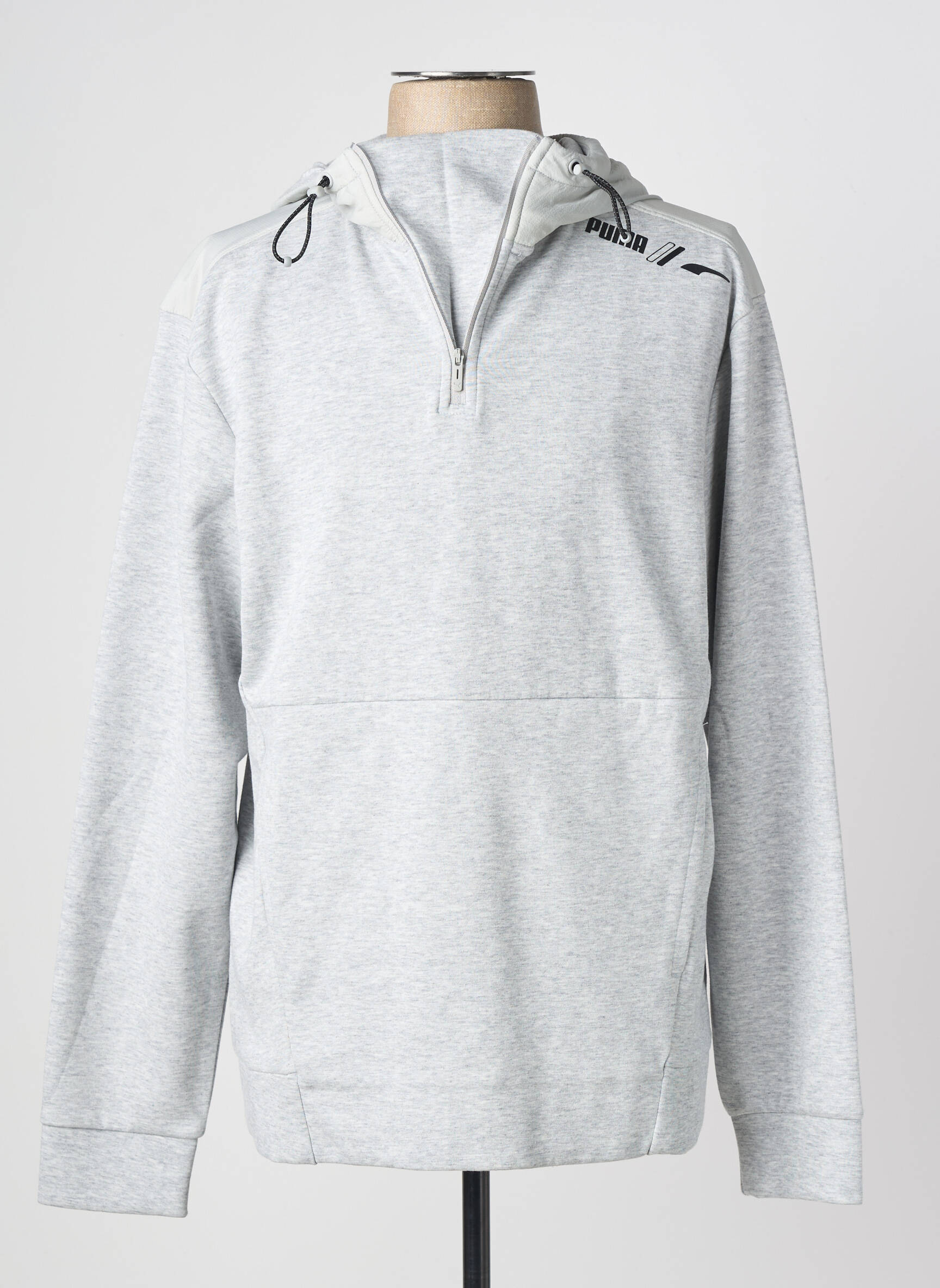 Sweat-shirt à capuche tissage jersey manches longues gris PUMA homme