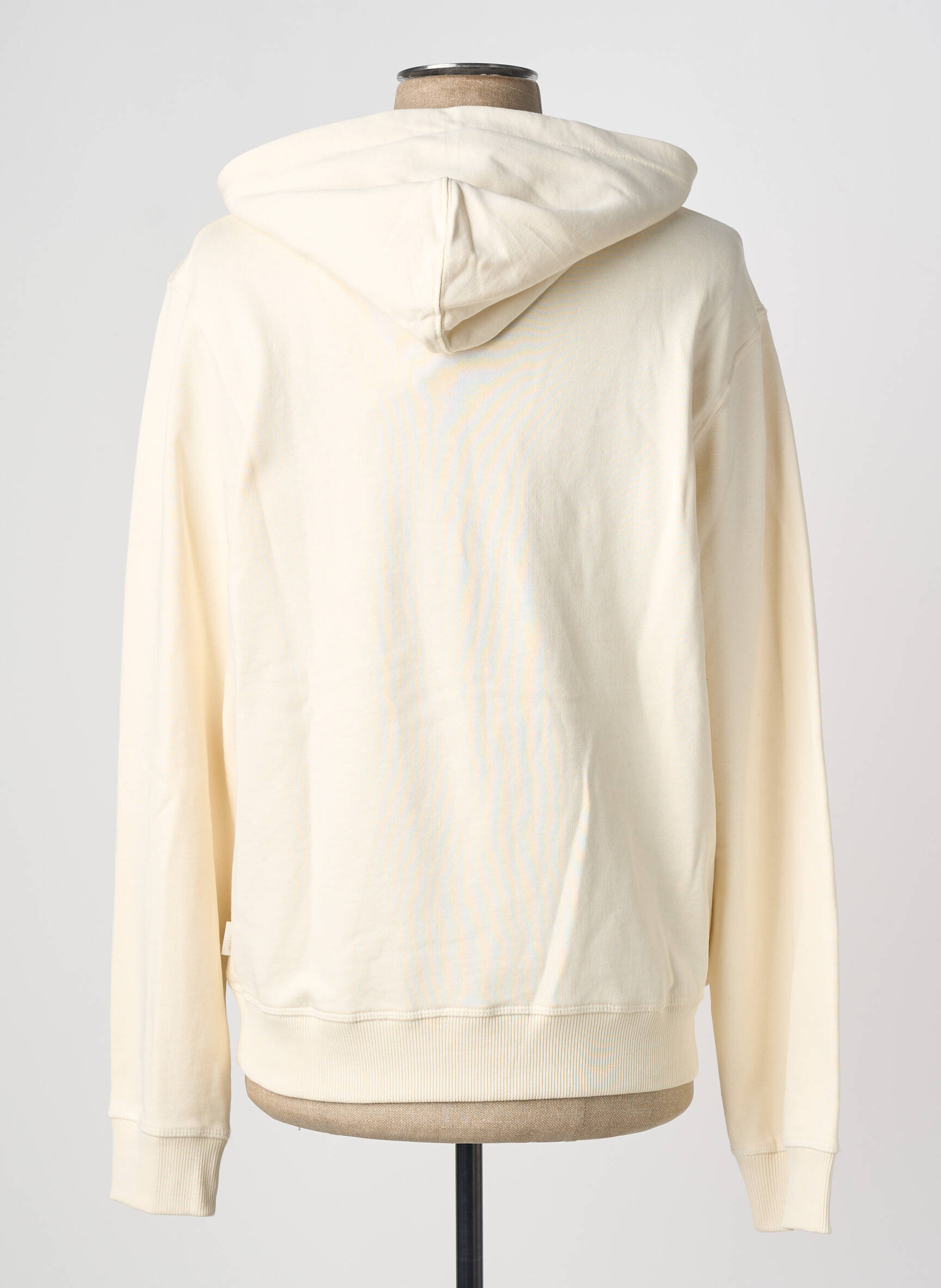 Sweat-shirt à capuche tissage jersey manches longues beige JACK & JONES homme