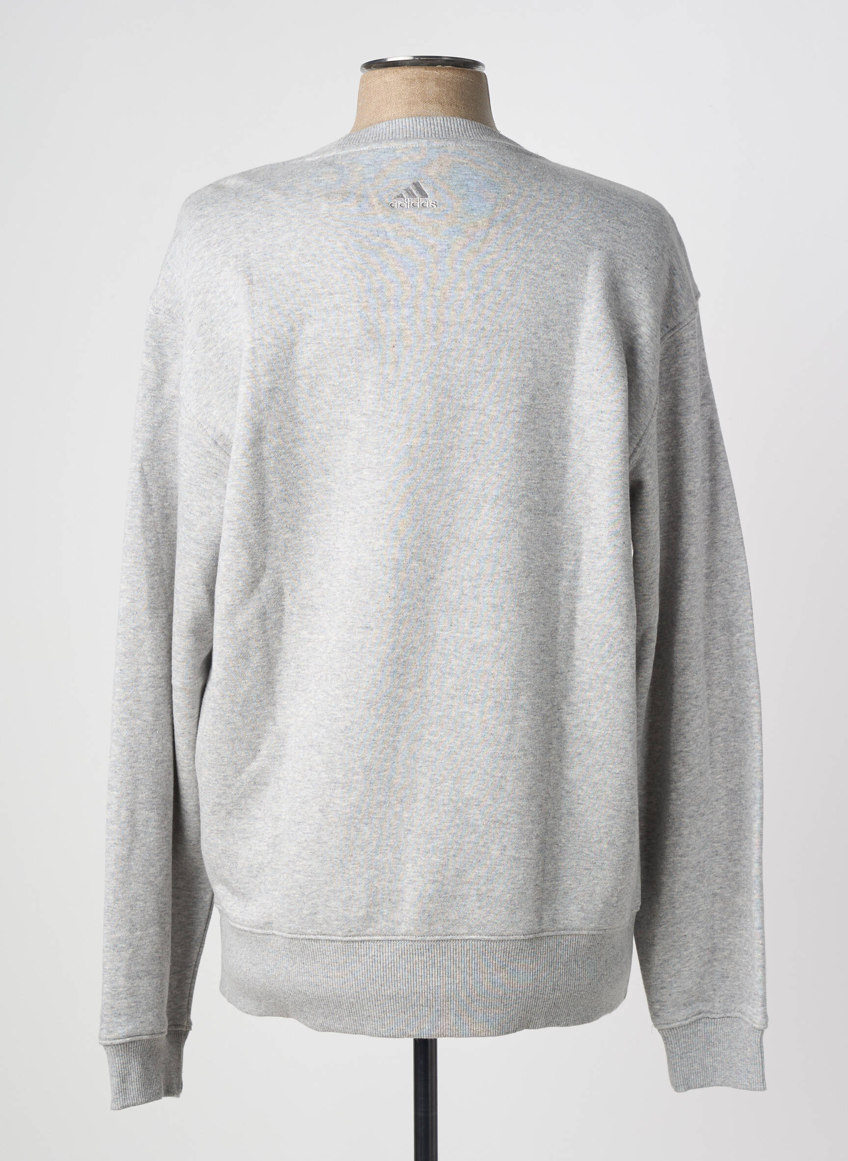 Sweat-shirt stretch manches longues gris ADIDAS homme