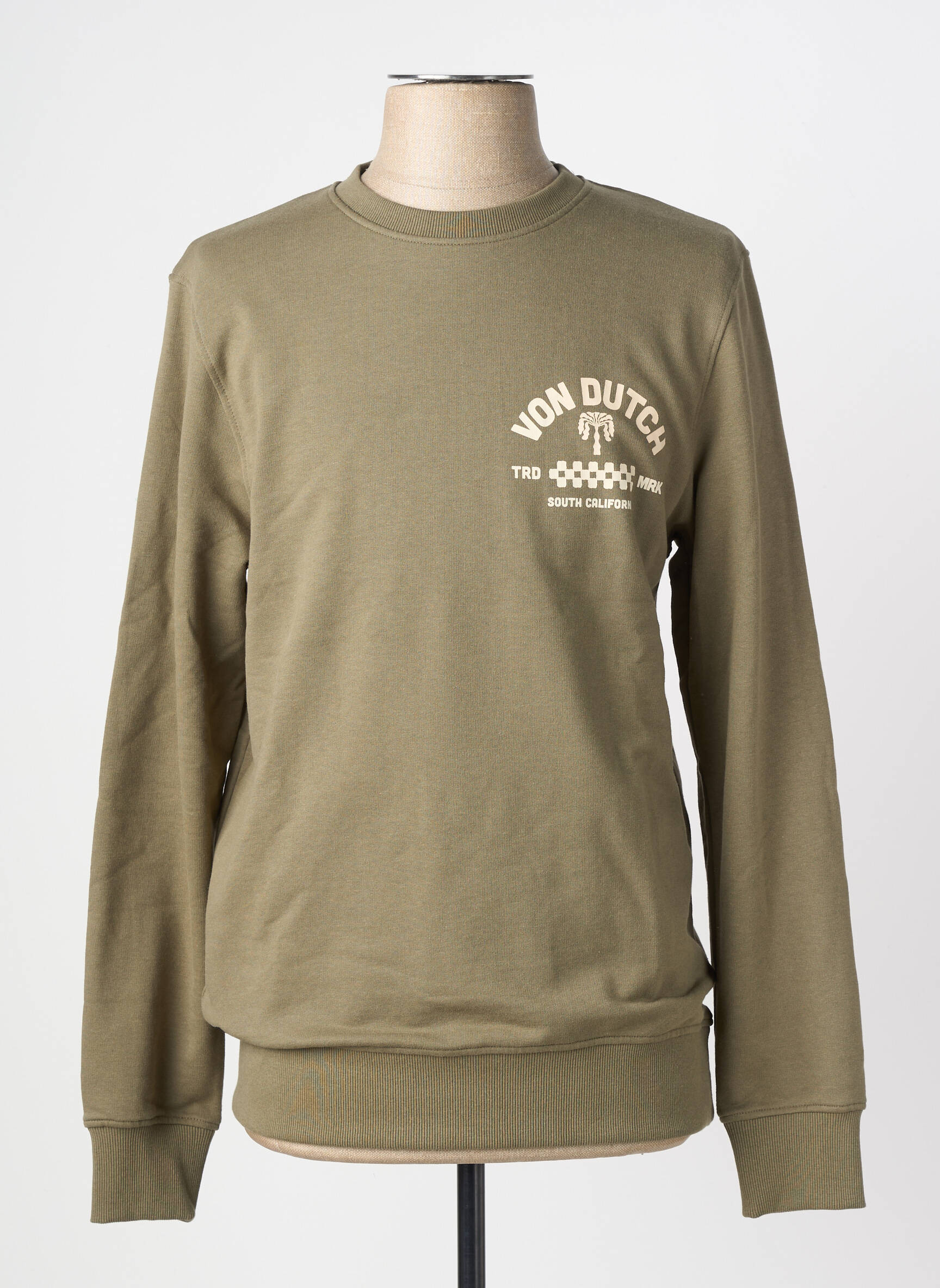 Sweat-shirt tissage jersey manches longues vert VON DUTCH homme