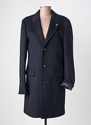 Manteau long coupe droite sans capuche bleu SCOTCH & SODA femme