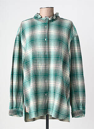 Chemisier coupe droite manches longues vert BELLEROSE femme