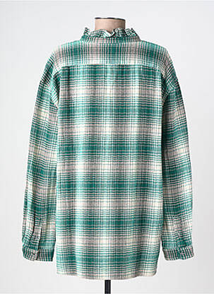 Chemisier coupe droite manches longues vert BELLEROSE femme