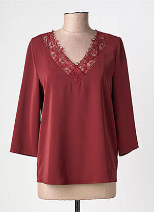 Top col v manches 3/4 rouge LIU JO femme