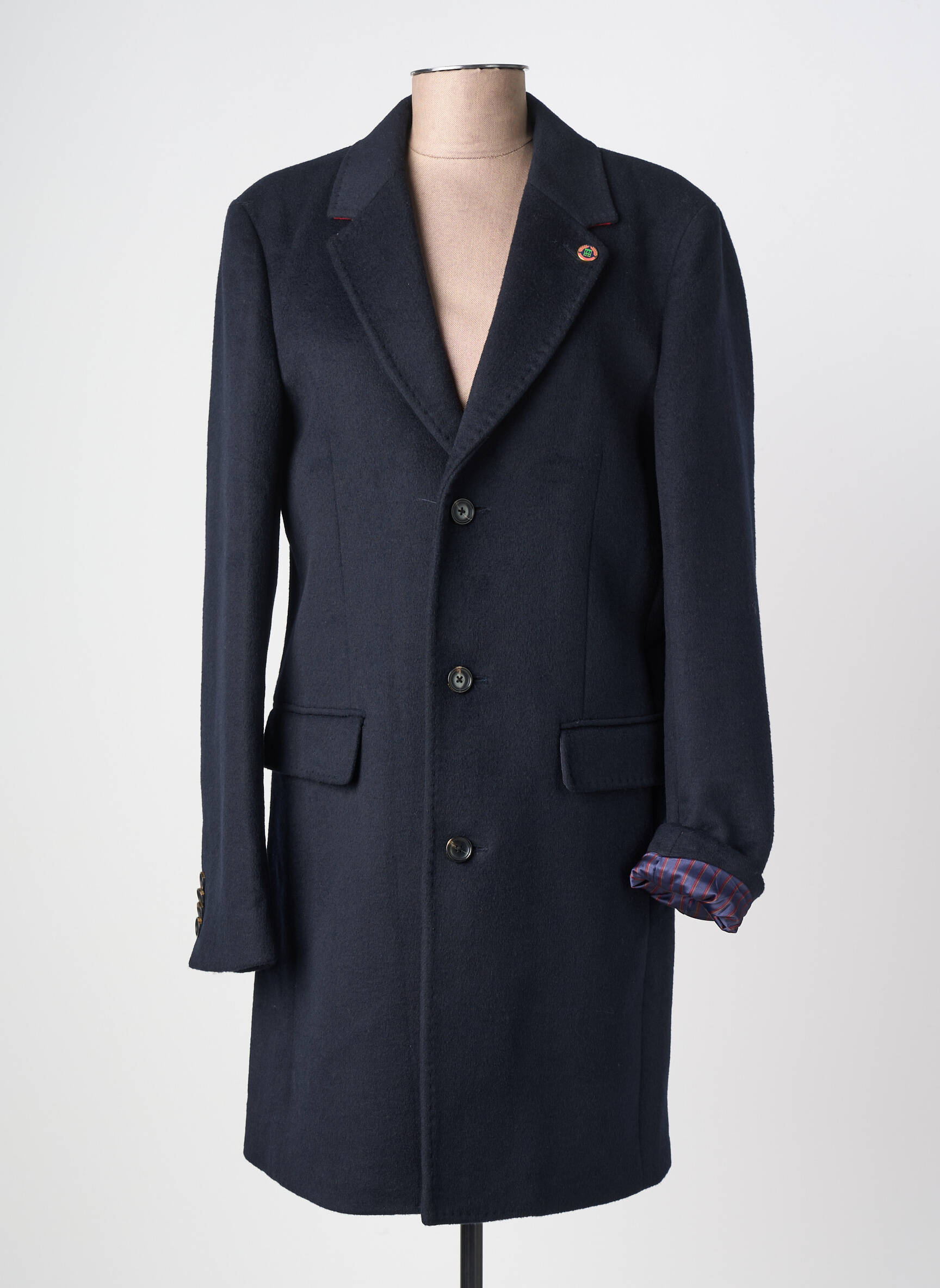 Manteau long coupe droite sans capuche bleu SCOTCH & SODA femme