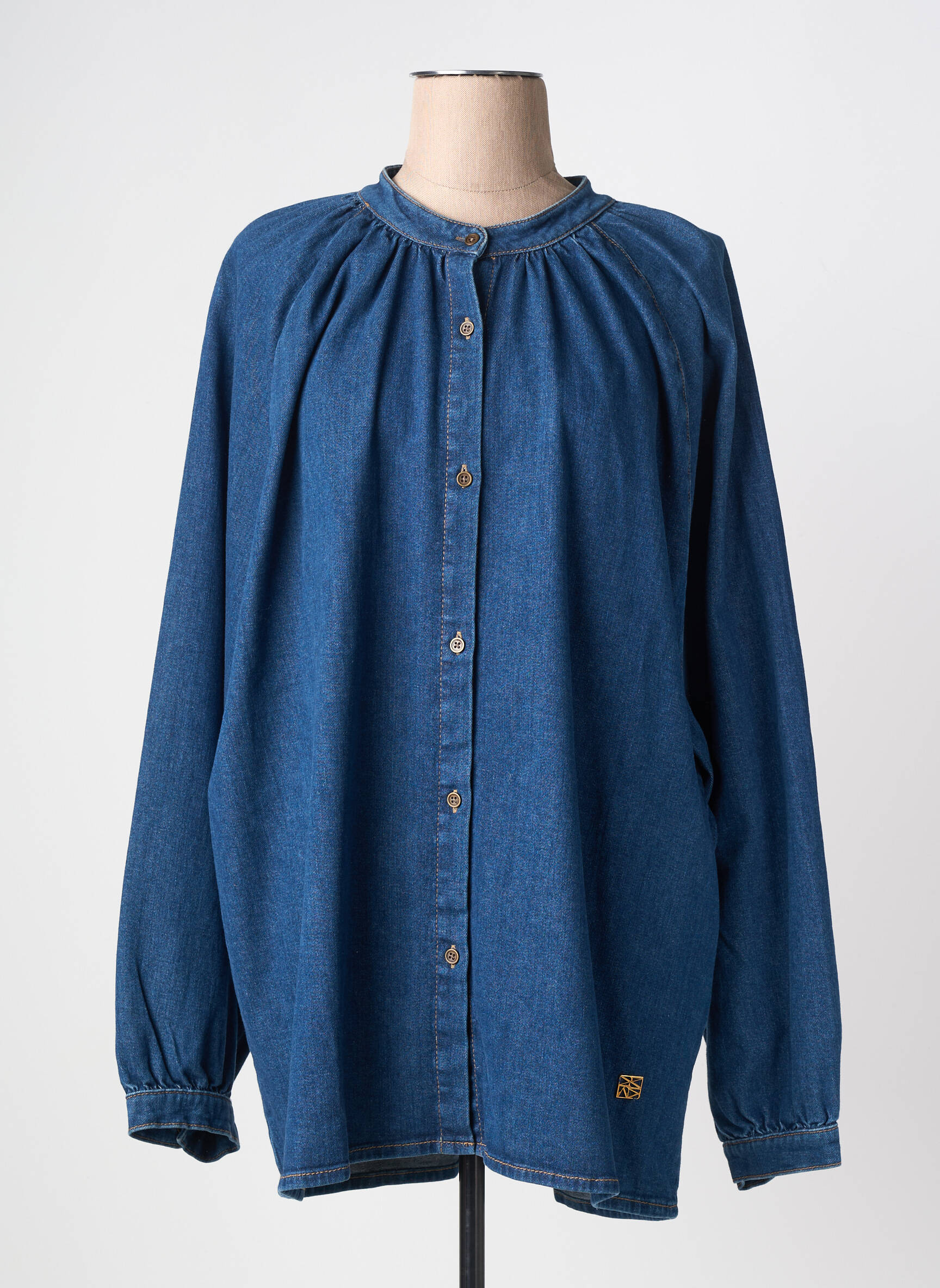 Chemisier coupe droite manches longues bleu MOS MOSH femme