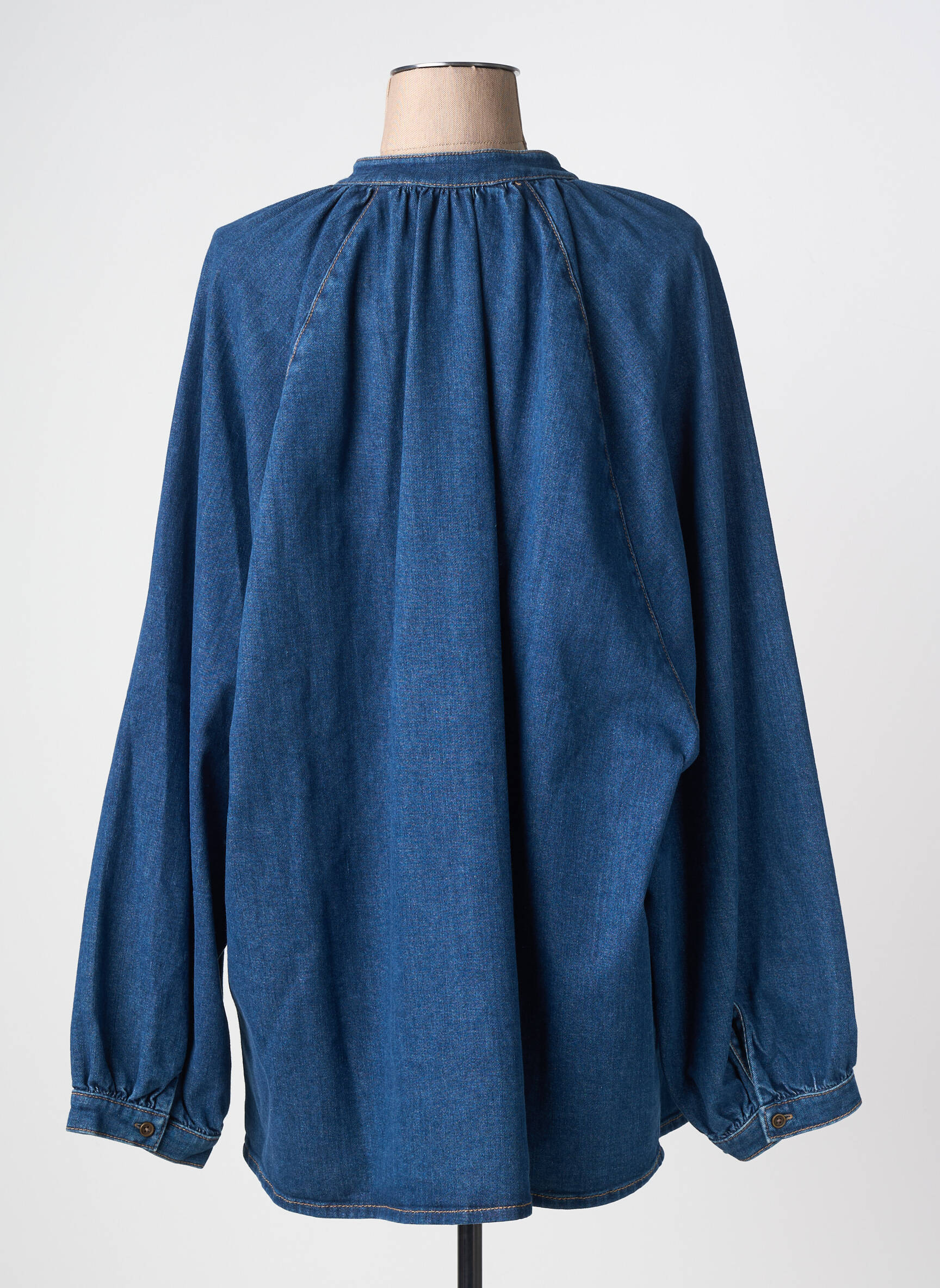 Chemisier coupe droite manches longues bleu MOS MOSH femme
