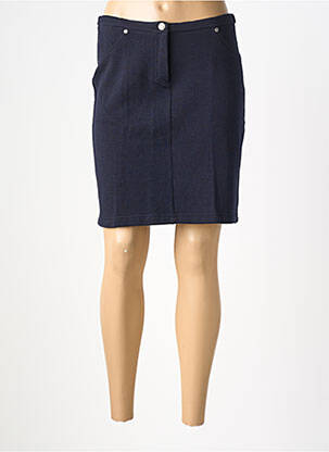 Jupe mi-longue stretch bleu SAINT JAMES femme