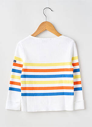Pull coupe droite manches longues blanc SAINT JAMES fille