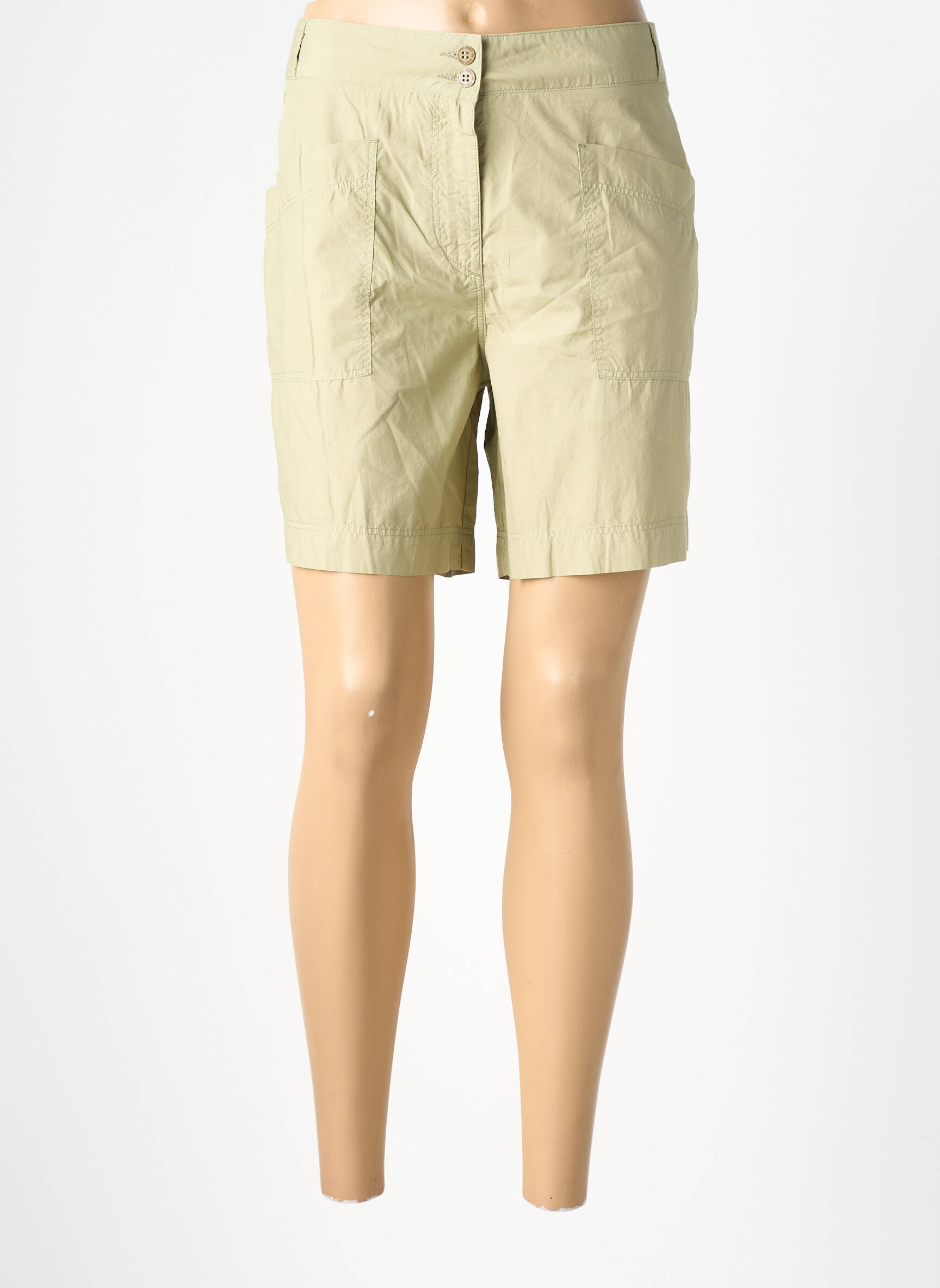 Short fermeture zippée sous rabat boutonné taille normale vert SAINT JAMES femme