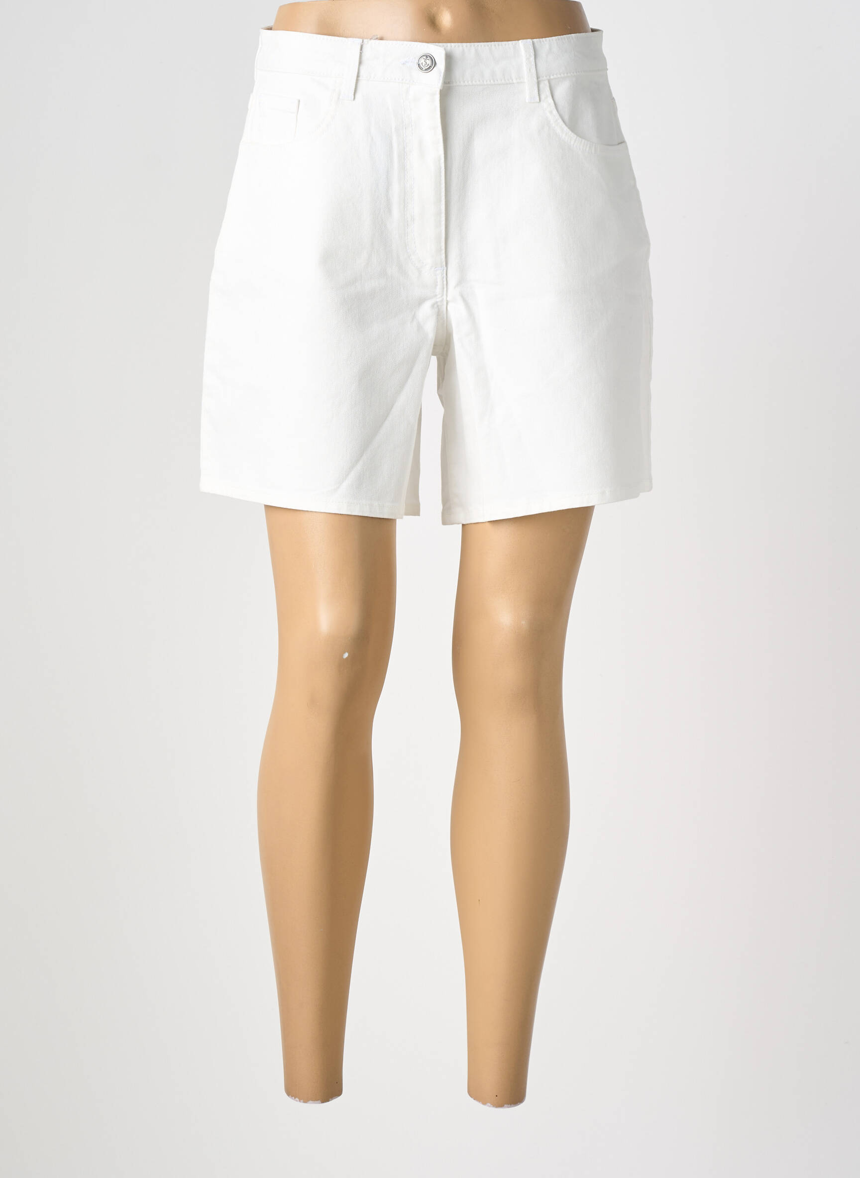 Short tissage denim taille normale blanc SAINT JAMES femme