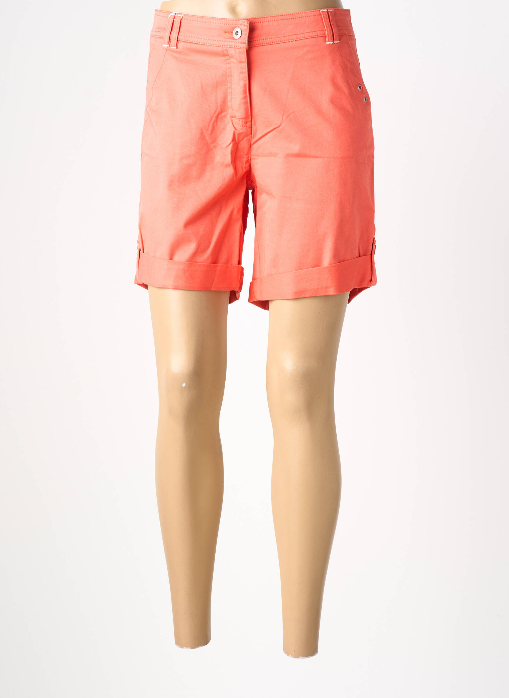 Short fermeture zippée sous rabat boutonné taille normale orange SAINT JAMES femme