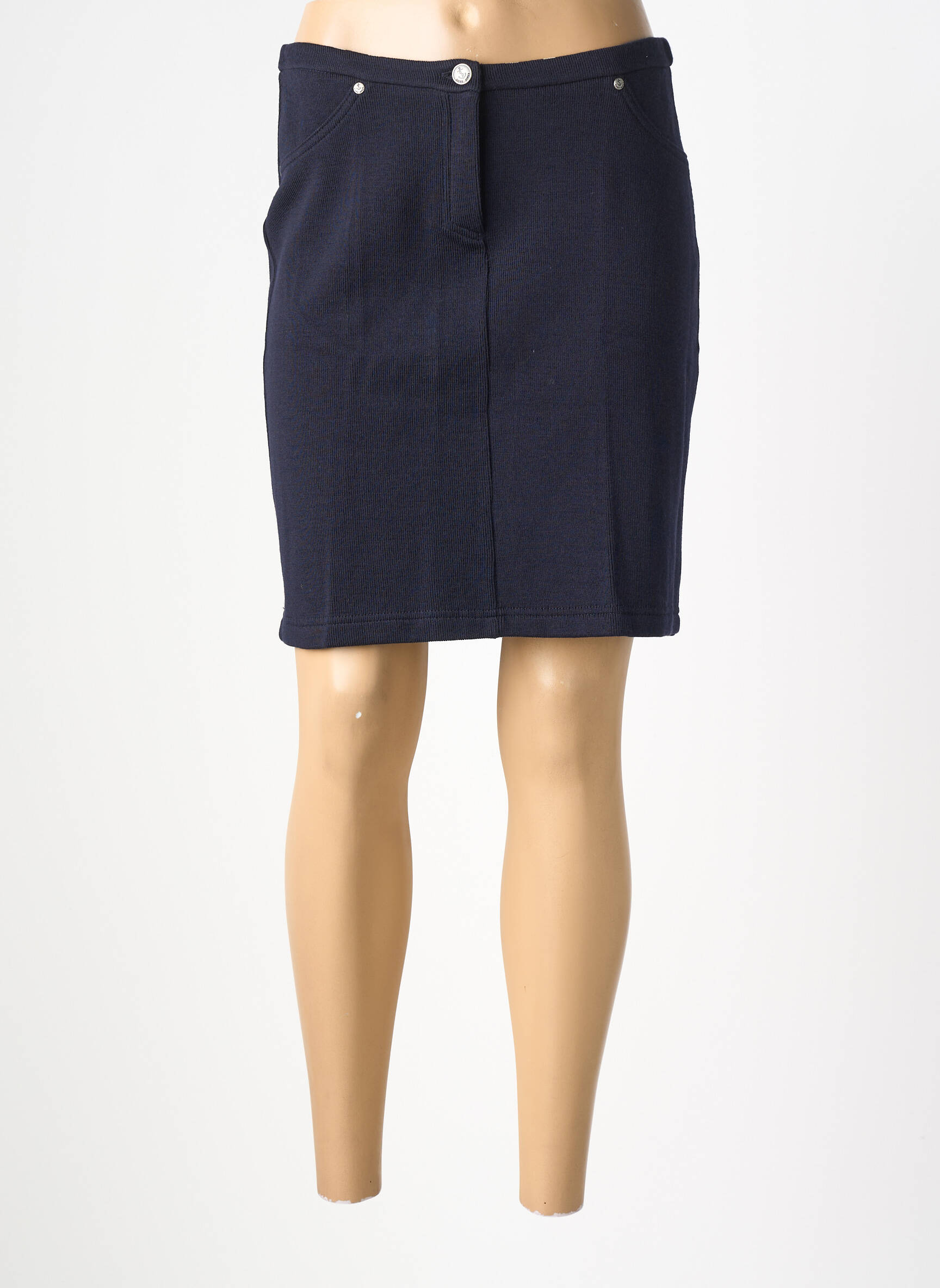 Jupe mi-longue stretch bleu SAINT JAMES femme