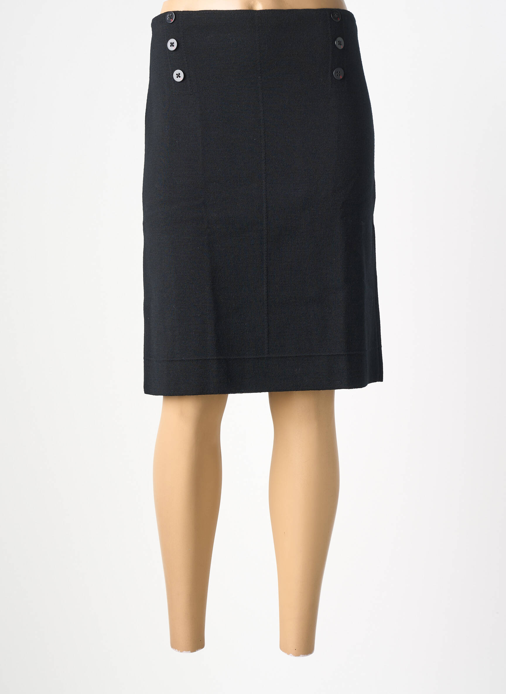 Jupe mi-longue stretch noir SAINT JAMES femme