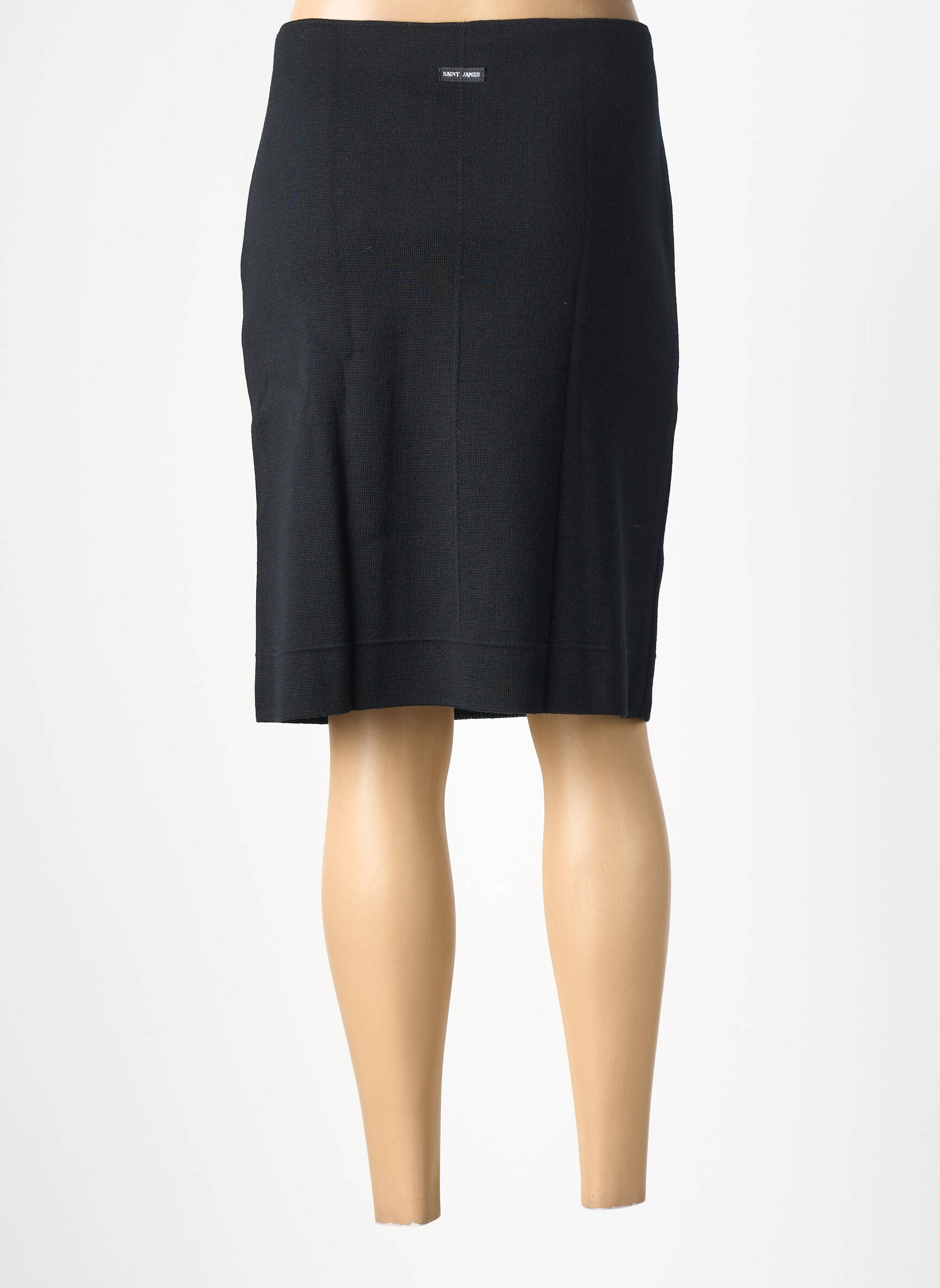 Jupe mi-longue stretch noir SAINT JAMES femme