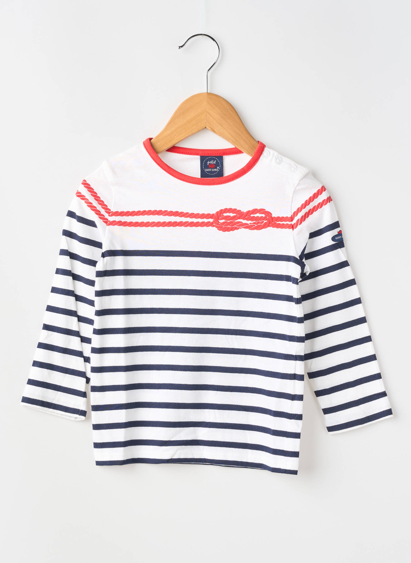 T-shirt stretch manches longues bleu SAINT JAMES fille